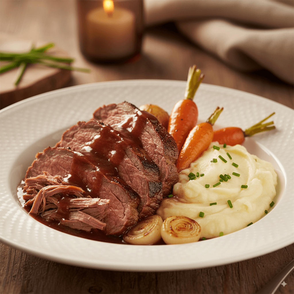 Paleta Bovina ao Forno com Vinho e Cenoura