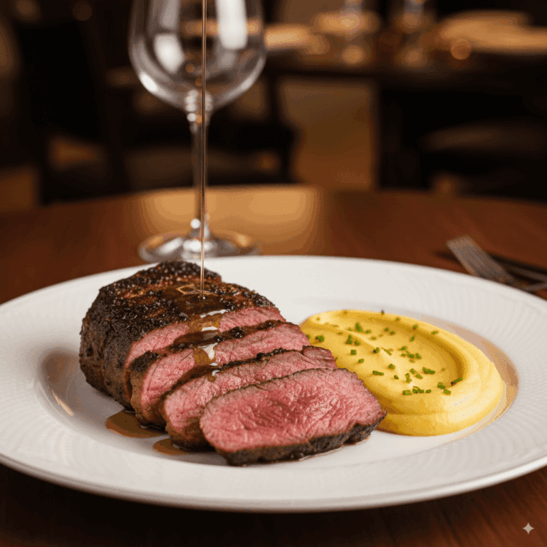 Picanha ao Forno com Molho de Trufas e Purê de Mandioquinha