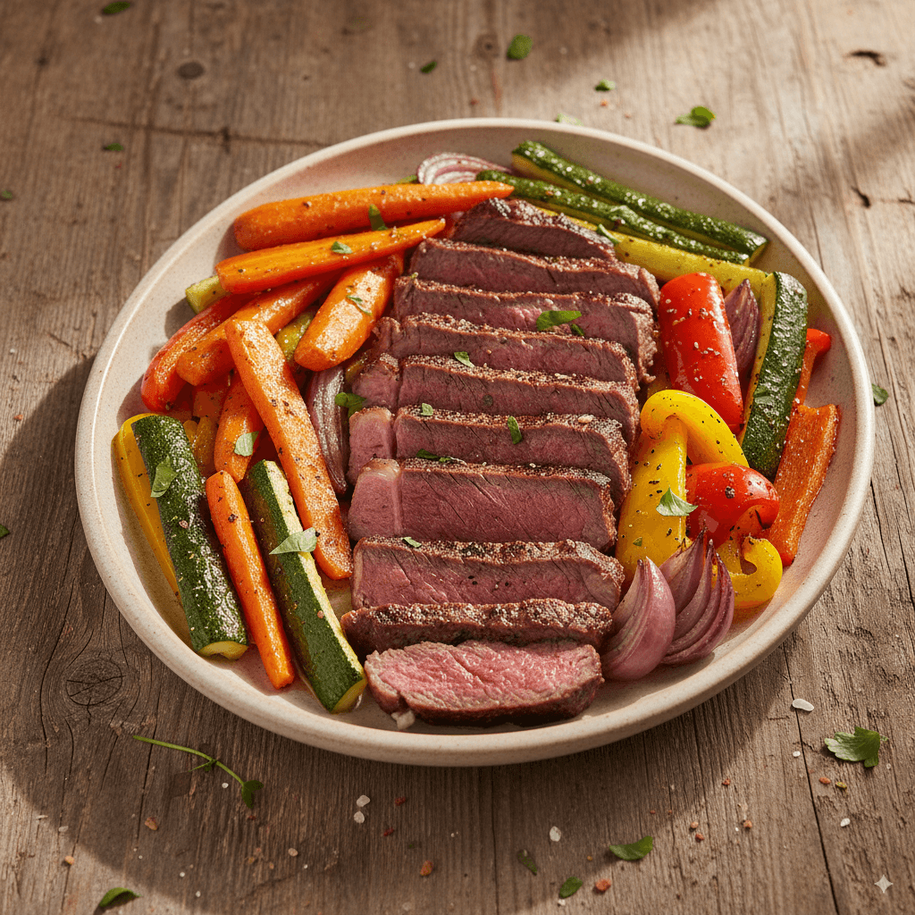 Fraldinha ao Forno com Legumes Coloridos