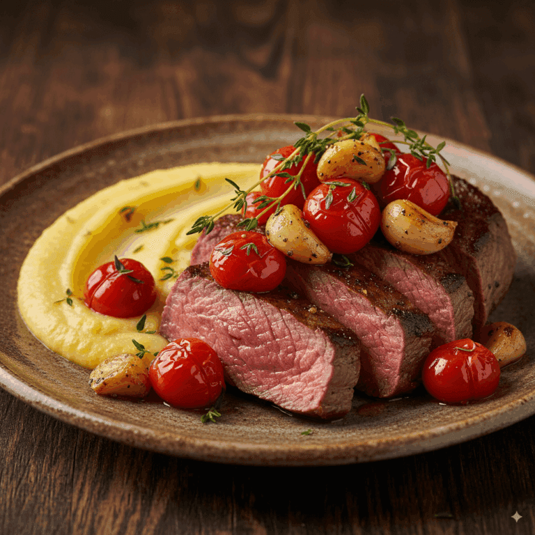 Contra-filé ao Forno com Tomate Confit