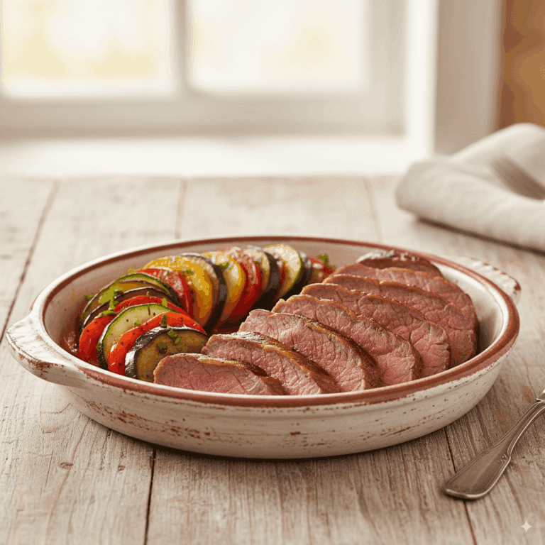 Paleta Bovina ao Forno com Alecrim e Ratatouille Provençal