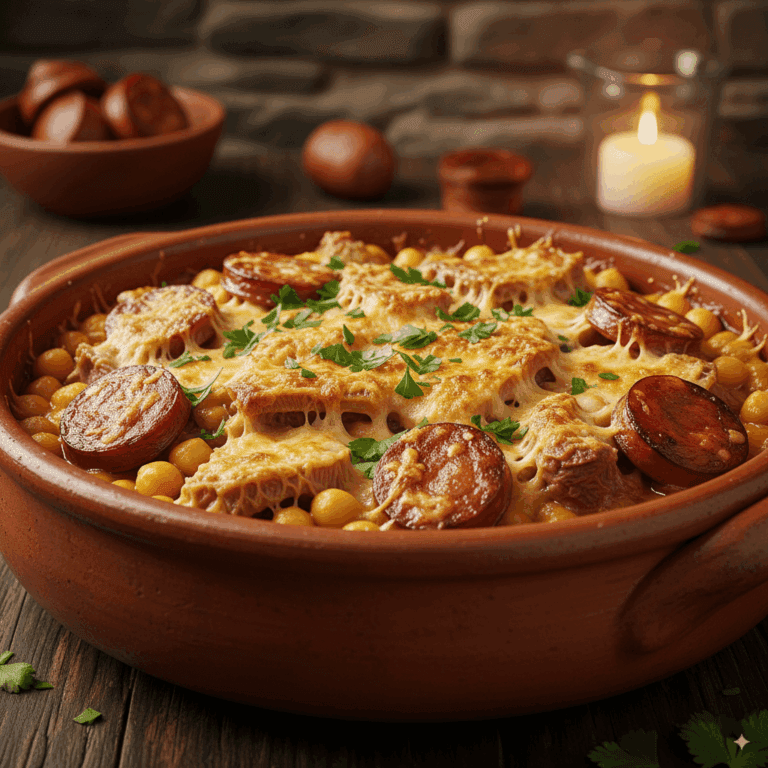 Dobradinha ao Forno com Grão-de-Bico e Linguiça Artesanal