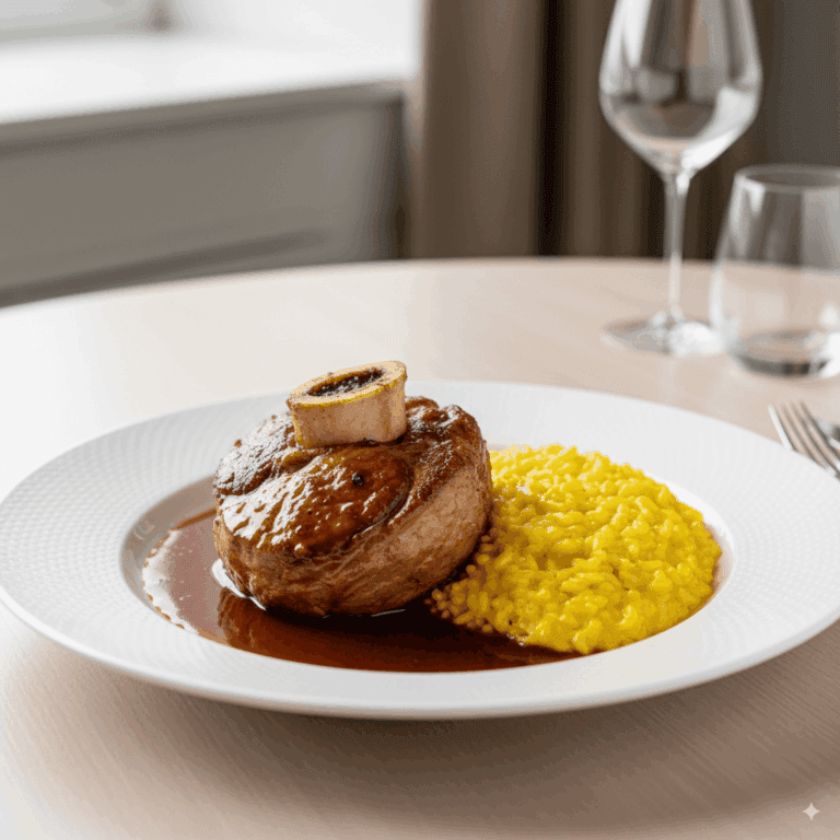Ossobuco Assado com Risoto de Açafrão
