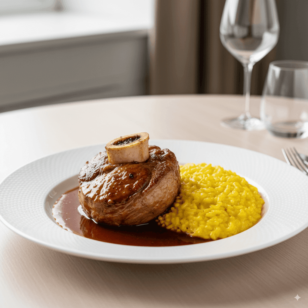 Ossobuco Assado com Risoto de Açafrão